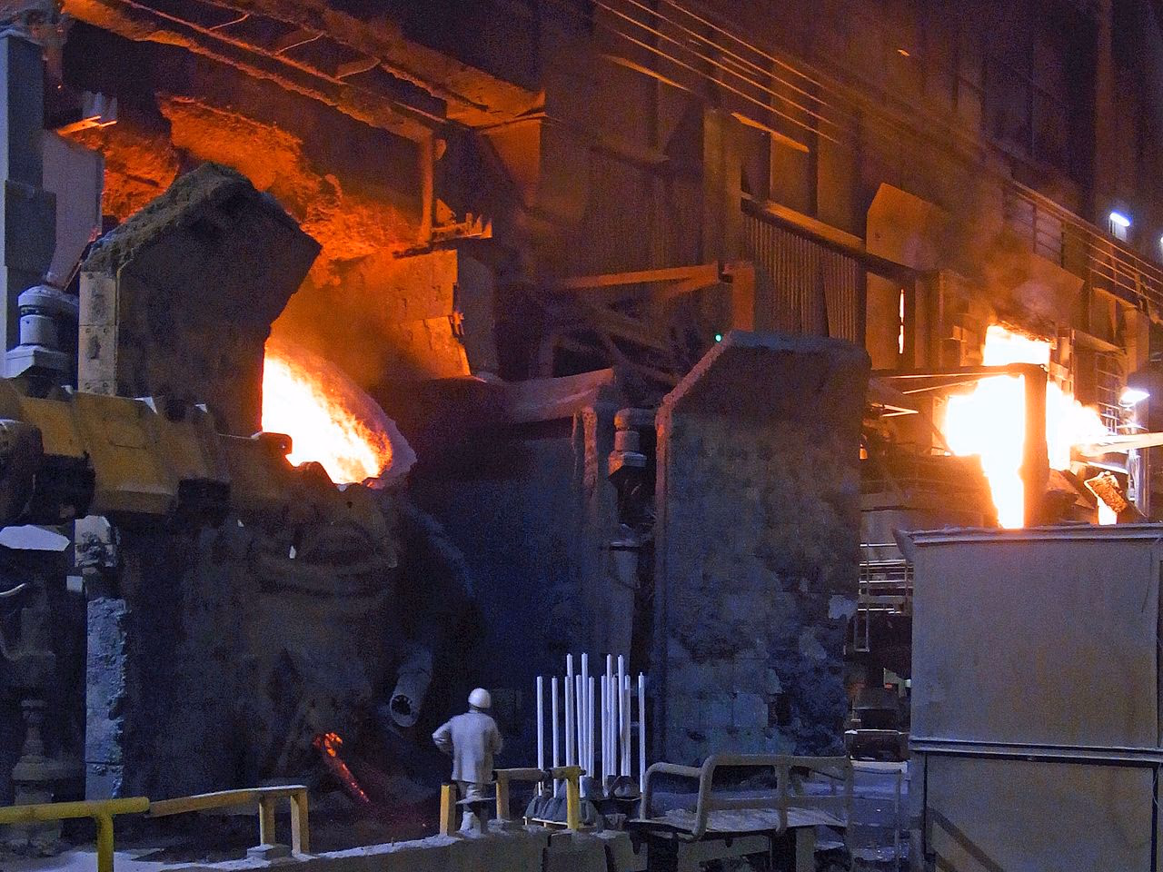 Arbeiter im Hüttenwerk Krupp Mannesmann