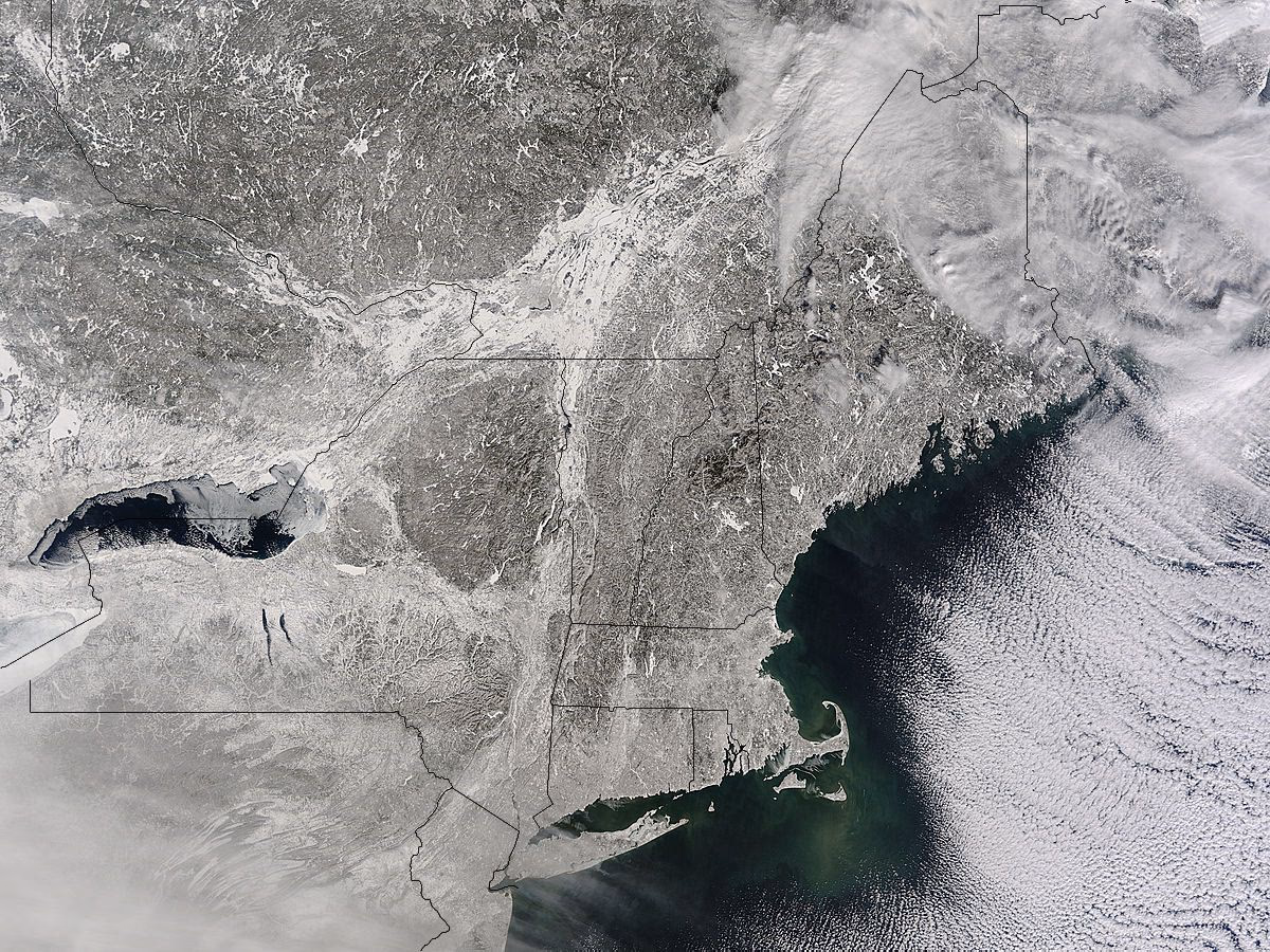 Wintersturm über den USA (Satellitenfoto)