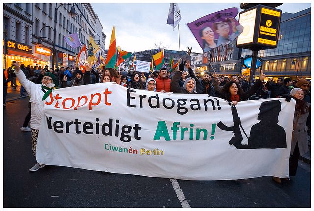 Protestmarsch gegen die türkische Invasion, Berlin, Januar 2018