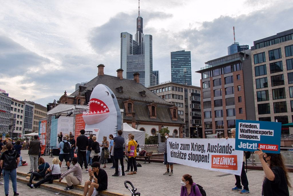 Wahlkampf der Linken in Frankfurt Main 2021